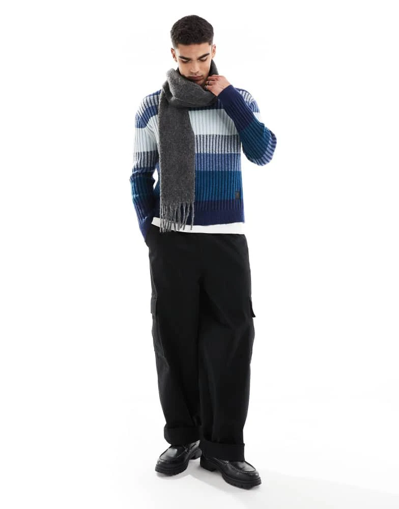 Paul Smith PS Paul Smith striped fisherman knit jumper in blue 2