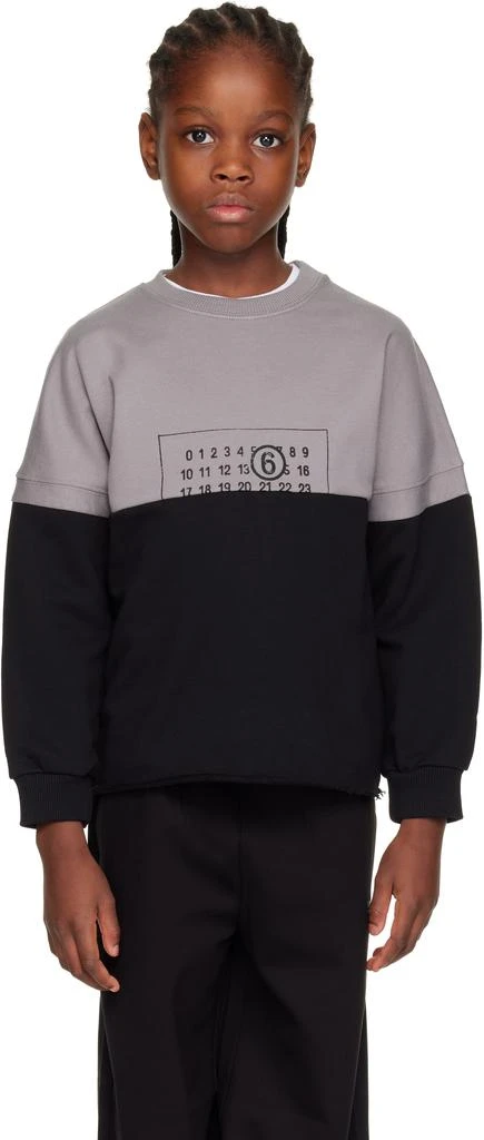 MM6 Kids Gray 
Black Paneled Sweatshirt