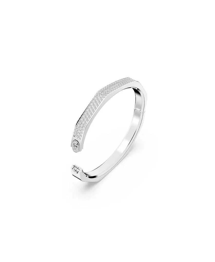 Swarovski Crystal Dextera Bangle Octagon Shape Pave Medium White Rhodium Plated 3