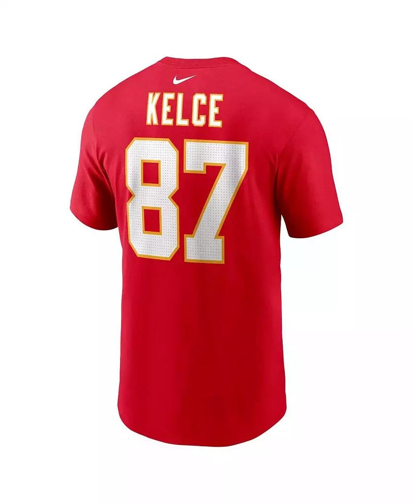 NIKE Men's Travis Kelce Red Kansas City Chiefs Player Name and Number T-shirt 3