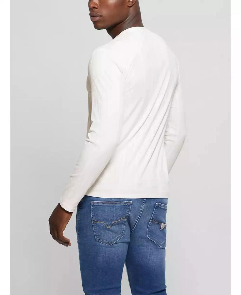 GUESS Men's Brentwood Rib Knit Henley T-shirt 2