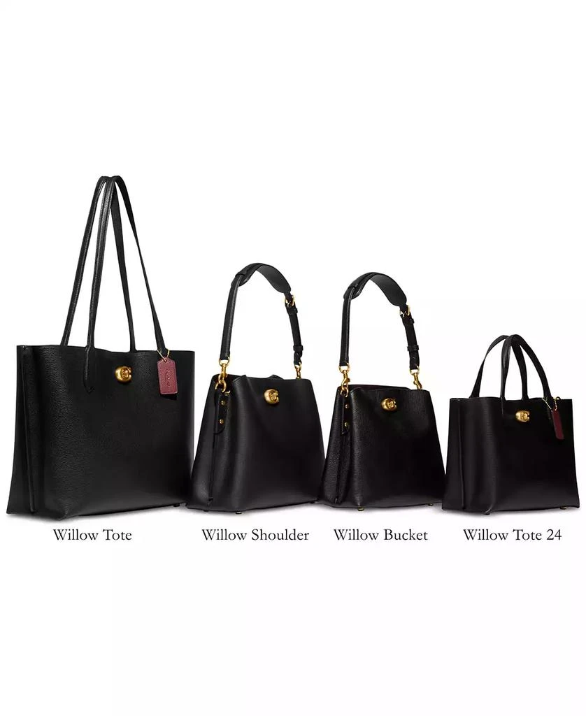 Coach Colorblock Leather with Coated Canvas Signature Interior Willow Tote 7