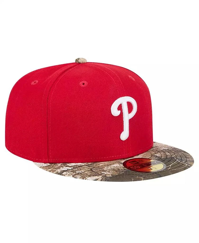 New Era Men's Red Philadelphia Phillies Realtree Camo 59FIFTY Fitted Hat 3