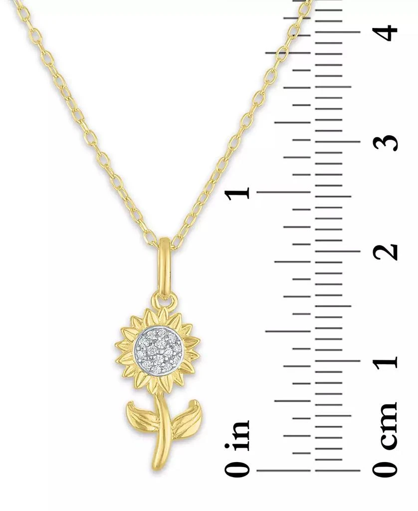 Macy
s Diamond Accent Sunflower Pendant Necklace in 14k Gold-Plated Sterling Silver, 16" + 2" extender 5