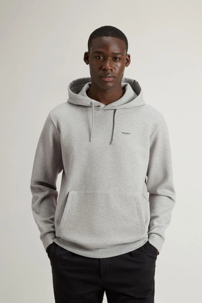 Woolrich Hooded Sweatshirt in Cotton-Blend Interlock - Men - Black 1