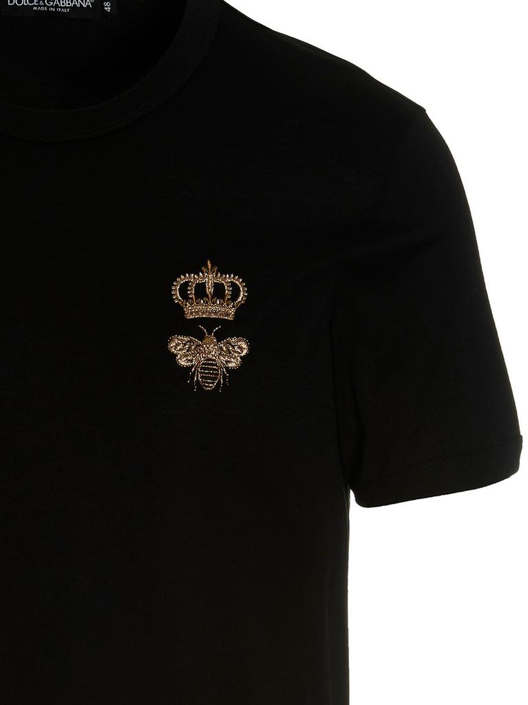 ◆Dolce & Gabbana◆ Sicily Crown エンブロイダリー Tシャツ Dolce & Gabbana White DG Crown Embroidered Jersey T-Shirt L