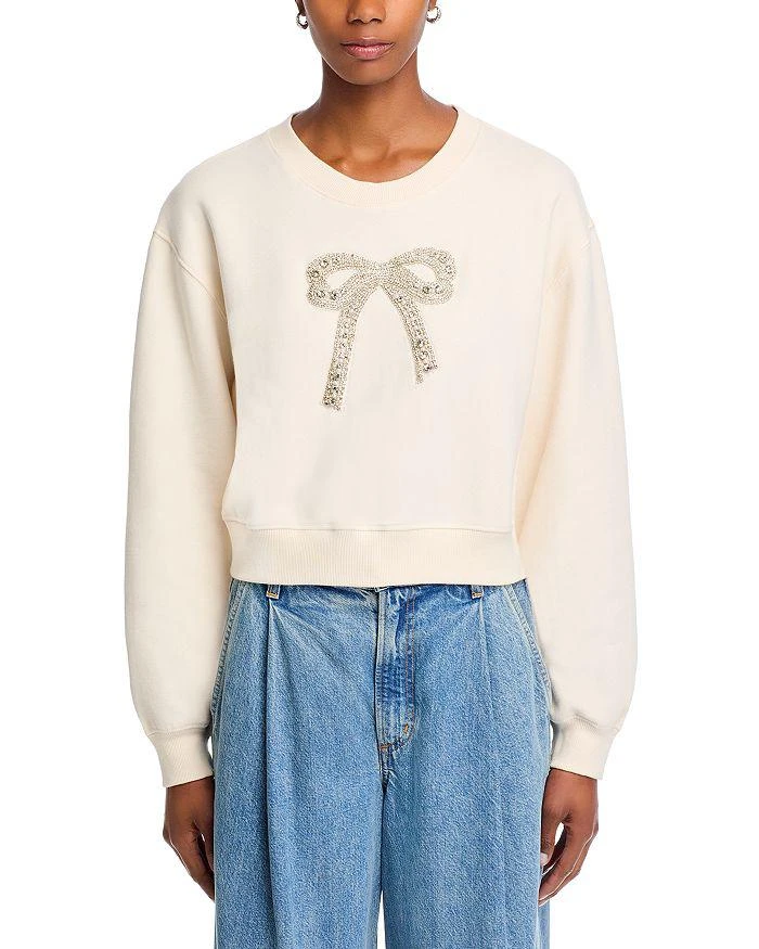 LOVESHACKFANCY Rylan Embellished Bow Sweatshirt 6