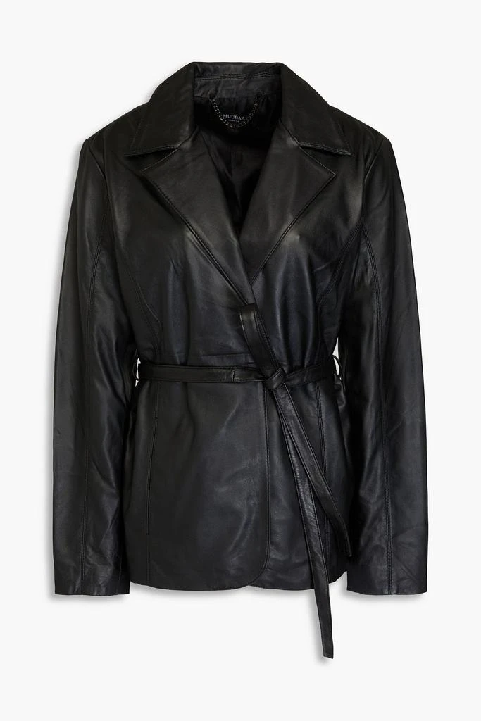 MUUBAA Belted leather blazer 1