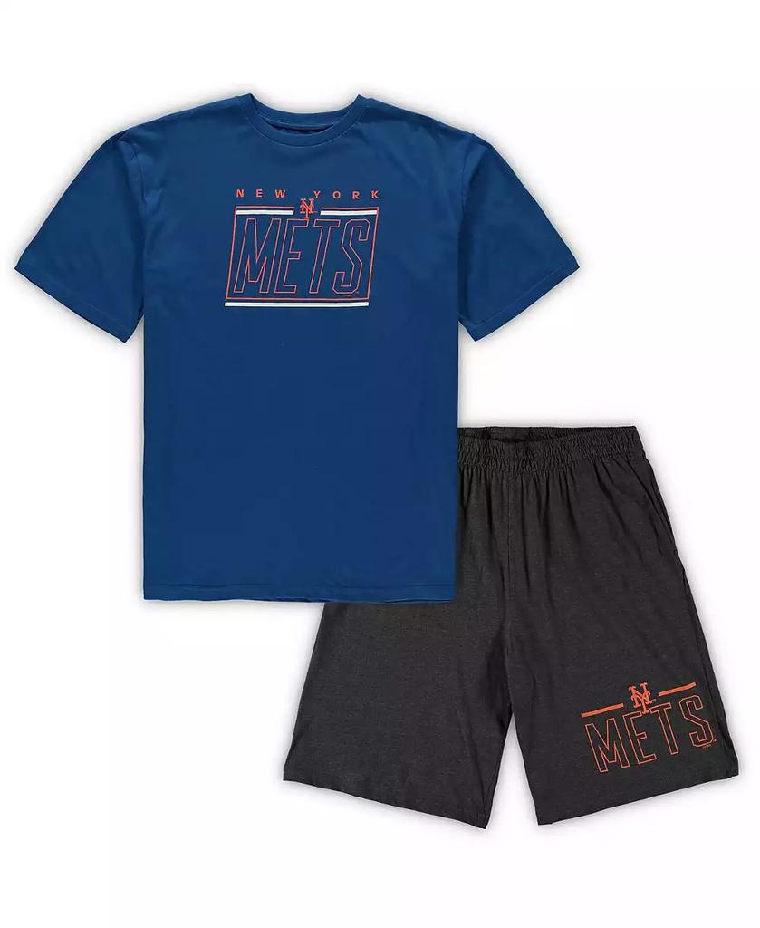 Concepts Sport Men's Royal, Heathered Charcoal New York Mets Big and Tall T-shirt and Shorts Sleep Set