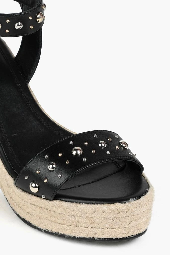 Maje Studded leather espadrille wedge sandals 4