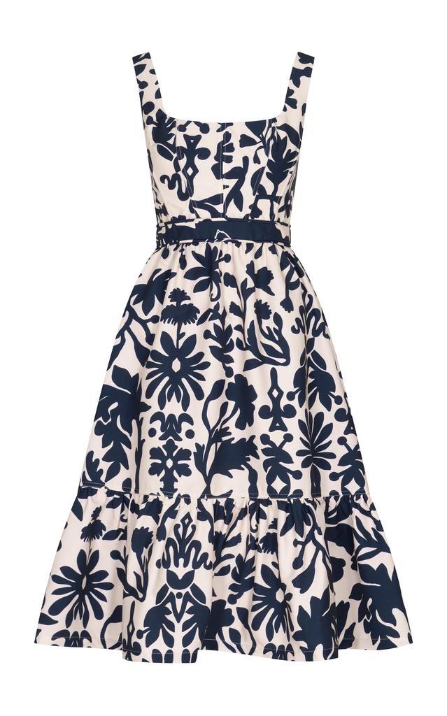 Andres Otalora Andres Otalora - Encanto Cotton Poplin Midi Dress - Navy - US 0 - Moda Operandi