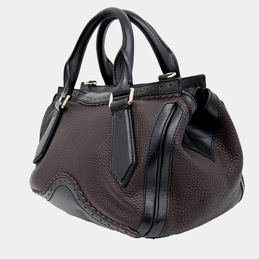 Burberry Burberry Black Brown Leather tote Bag 2