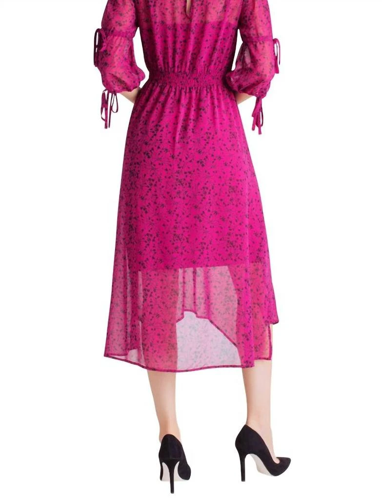 Mock Neck Long Sleeve Dress In Pink