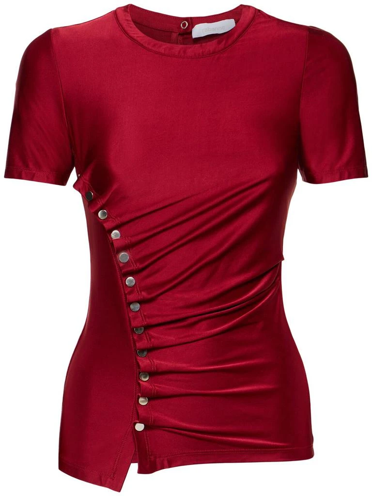 RABANNE Draped Viscose Blend Jersey Top 1