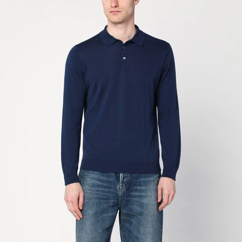 DRUMOHR Men's blue Cotton Polo Shirt 1
