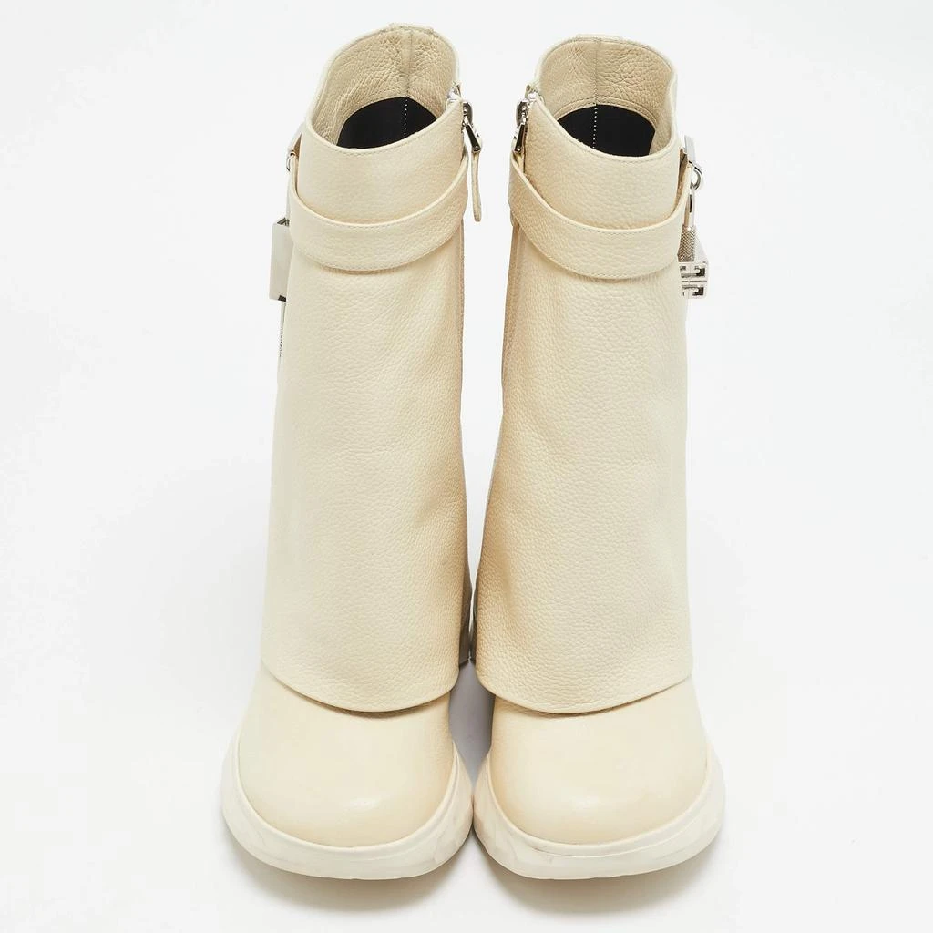 Givenchy Givenchy Cream Leather Shark Lock Mid Calf Boots Size 39 3