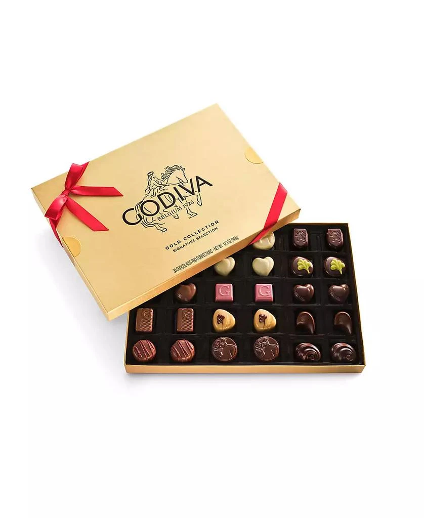 Godiva Assorted Chocolate Gold Gift Box with Red Ribbon, 30 Piece 3