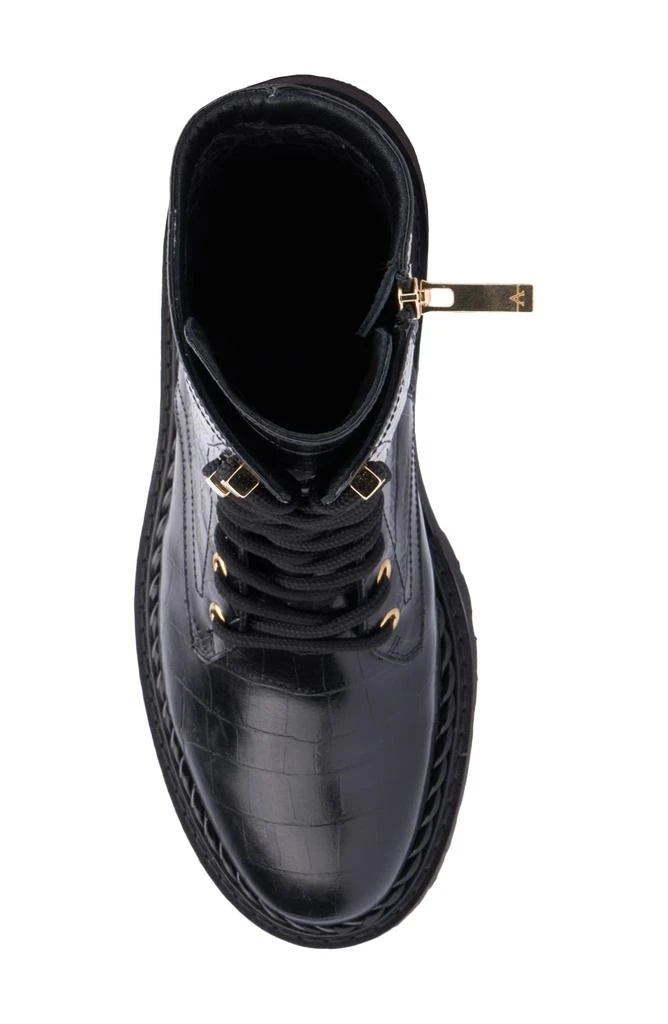 Aquatalia Silvana Croc Embossed Water Repellent Combat Boot 4