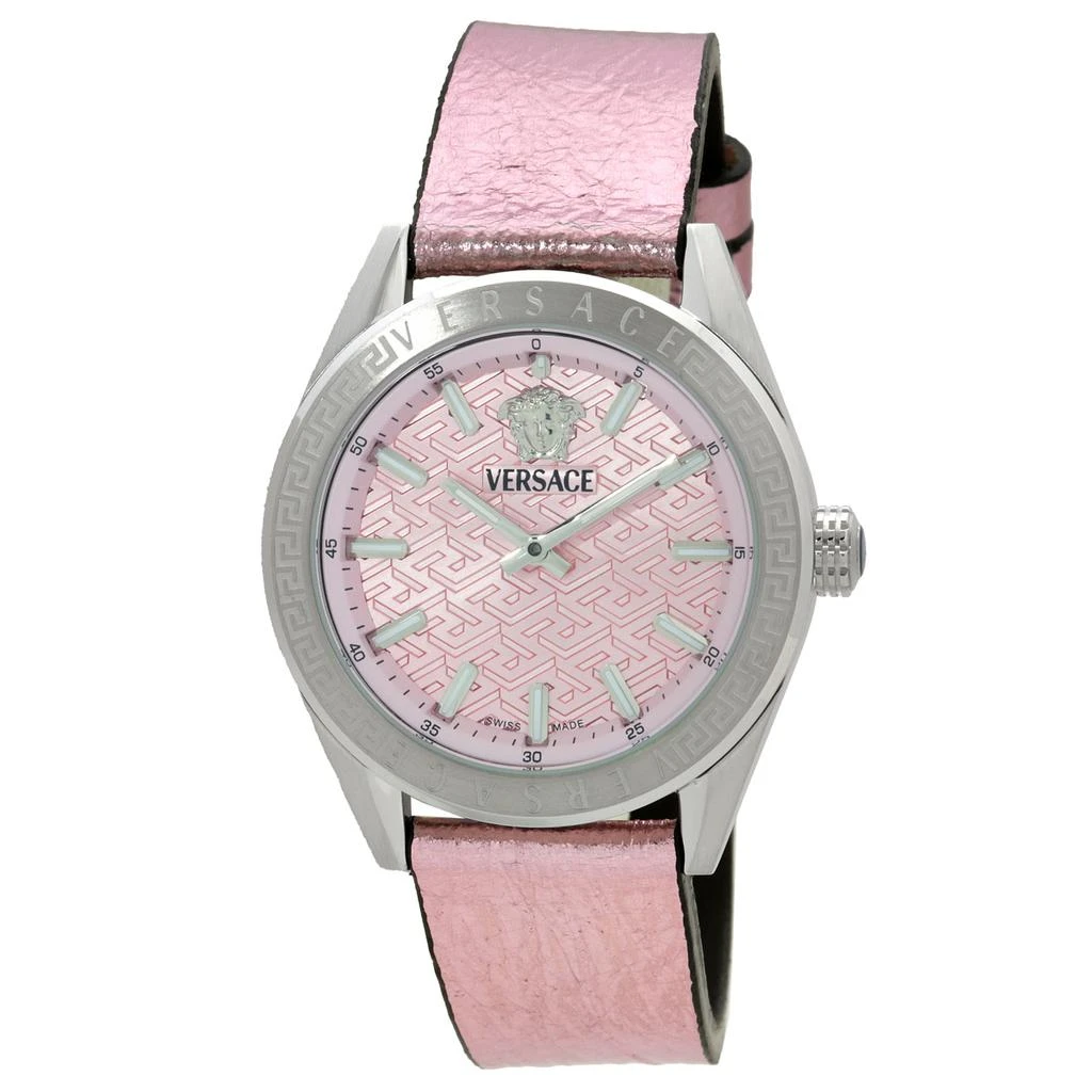 Versace Versace V-Code Quartz Pink Dial Ladies Watch VE8I00124