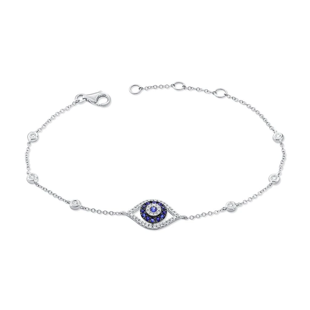 Sabrina Designs 14k Gold Sapphire & Diamond Evil Eye Bracelet 4