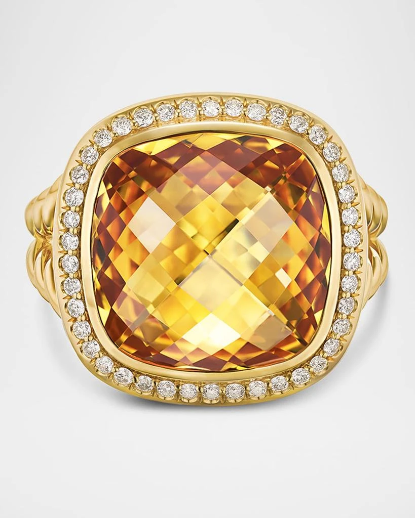 David Yurman Albion Ring with Gemstones and Diamonds in 18K Gold, 15mm