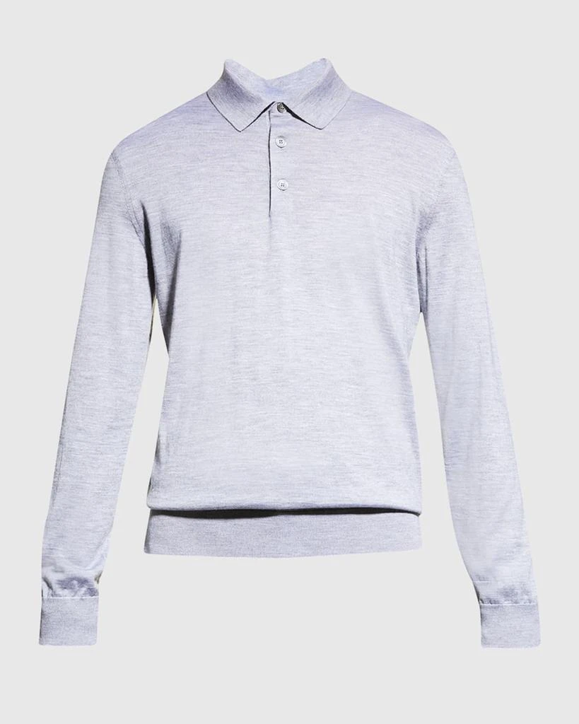Zegna Men's Cashmere-Silk Polo Shirt 2