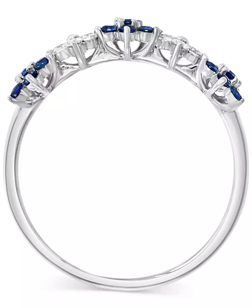 LALI Jewels Sapphire (3/8 ct. t.w.) 
Diamond (1/6 ct. t.w.) Flower Band in 14k White Gold 2