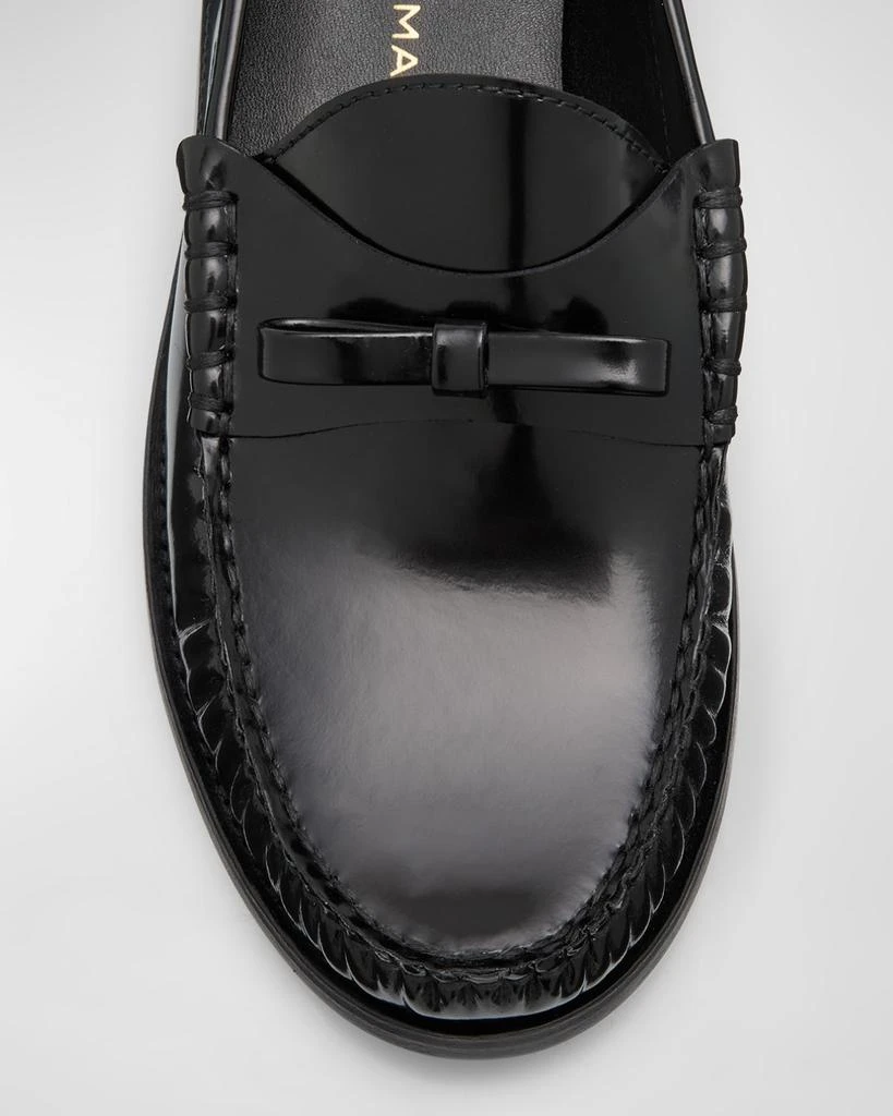 Stuart Weitzman Lottie Leather Bow Loafers 6