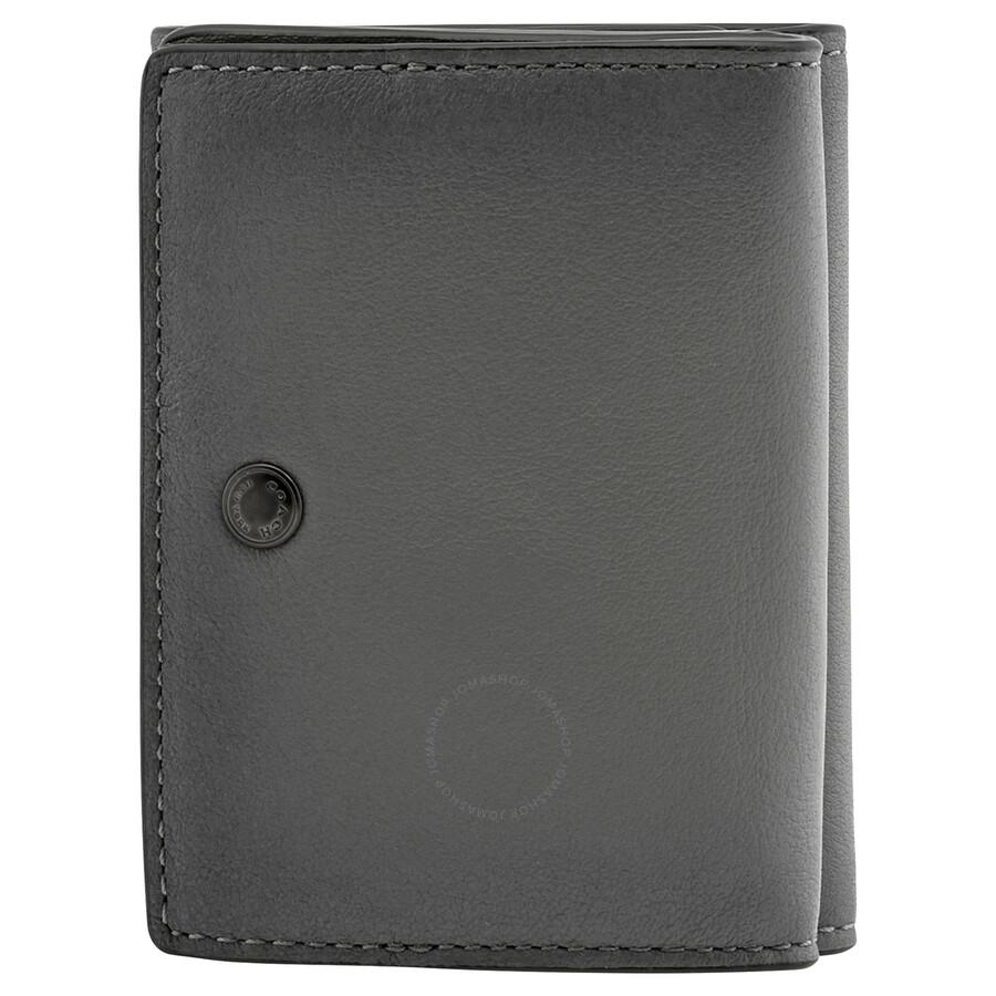 Coach Men's Trifold Compact Leather Wallet In Grey