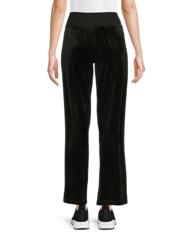 HALSTON Ribbed Velour Drawstring Pants 2