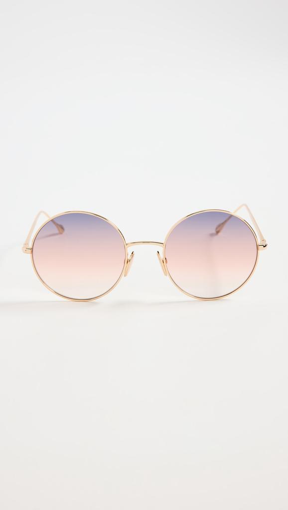 サングラス Isabel Marant IM0016S Round Sunglasses Gray Black Gold Isabel Marant IM0016/S black , gold frame with dark grey