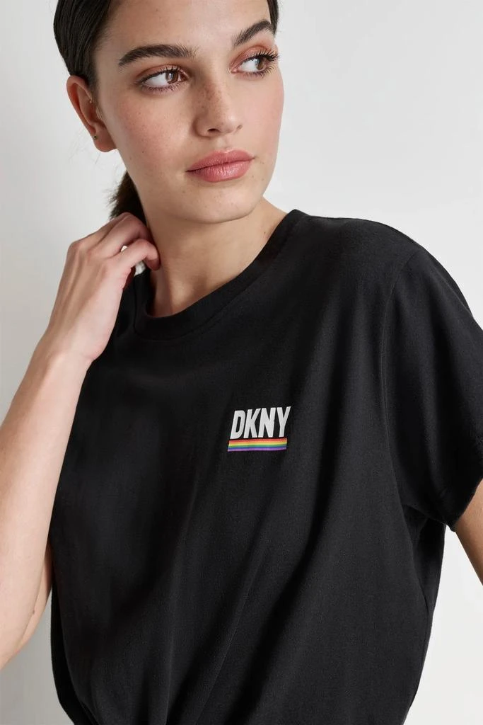 DKNY RAINBOW PRIDE LOGO KNOT FRONT TEE 4