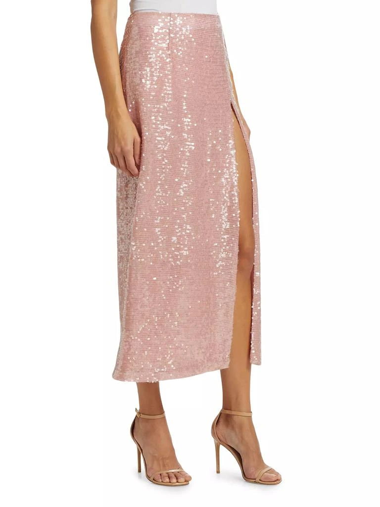 LAPOINTE Sequined High-Slit Maxi-Skirt 4