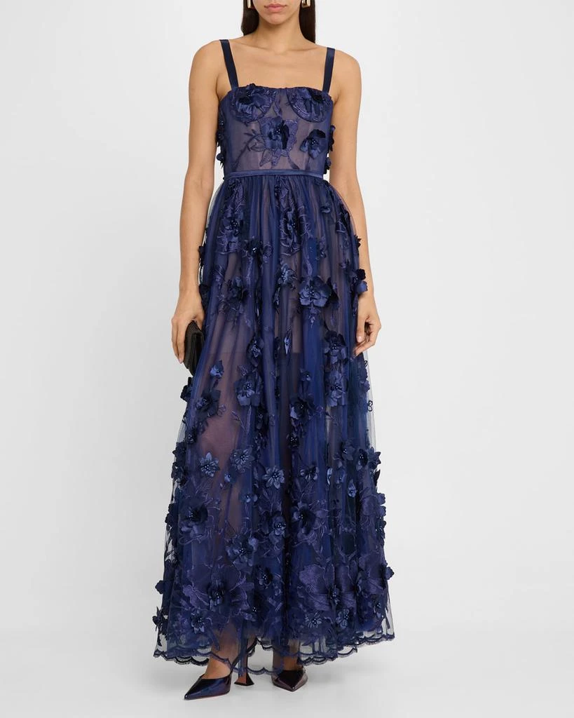 BRONX AND BANCO Anastasia Embroidered Floral Applique Gown 4
