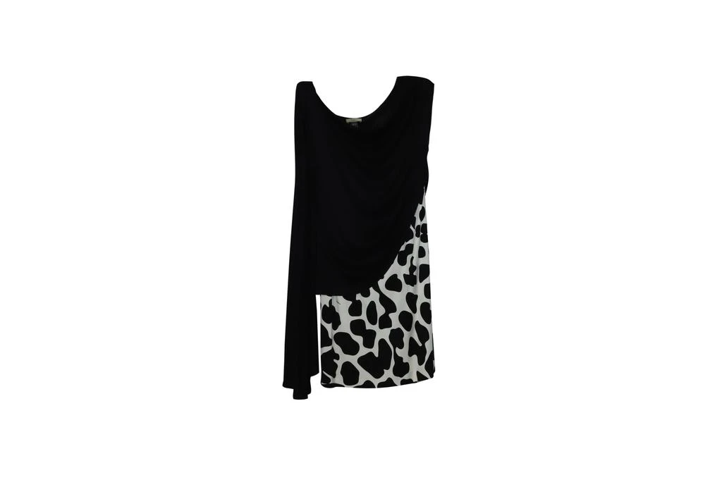 Issa One Sleeve Draped Dress in Black Silk 5