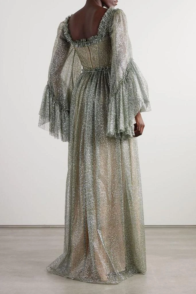 Sandra Mansour Enchanteresse ruffled glittered tulle maxi dress 3