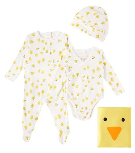 Stella McCartney Baby cotton bodysuit, blanket, and hat set 1
