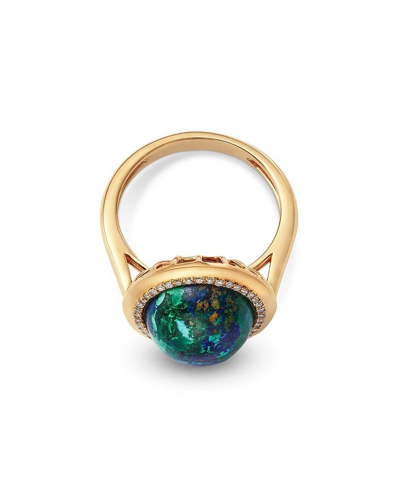 Bloomingdale
s Fine Collection Azurite
Diamond Halo Ring in 14K Yellow Gold 3