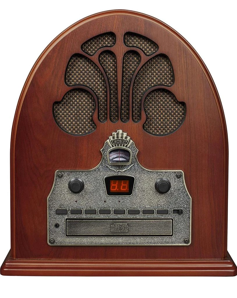 Crosley Cathedral Retro Am/fm Tabletop Radio With Bluetooth Receiver And Cd Player, Paprika 2