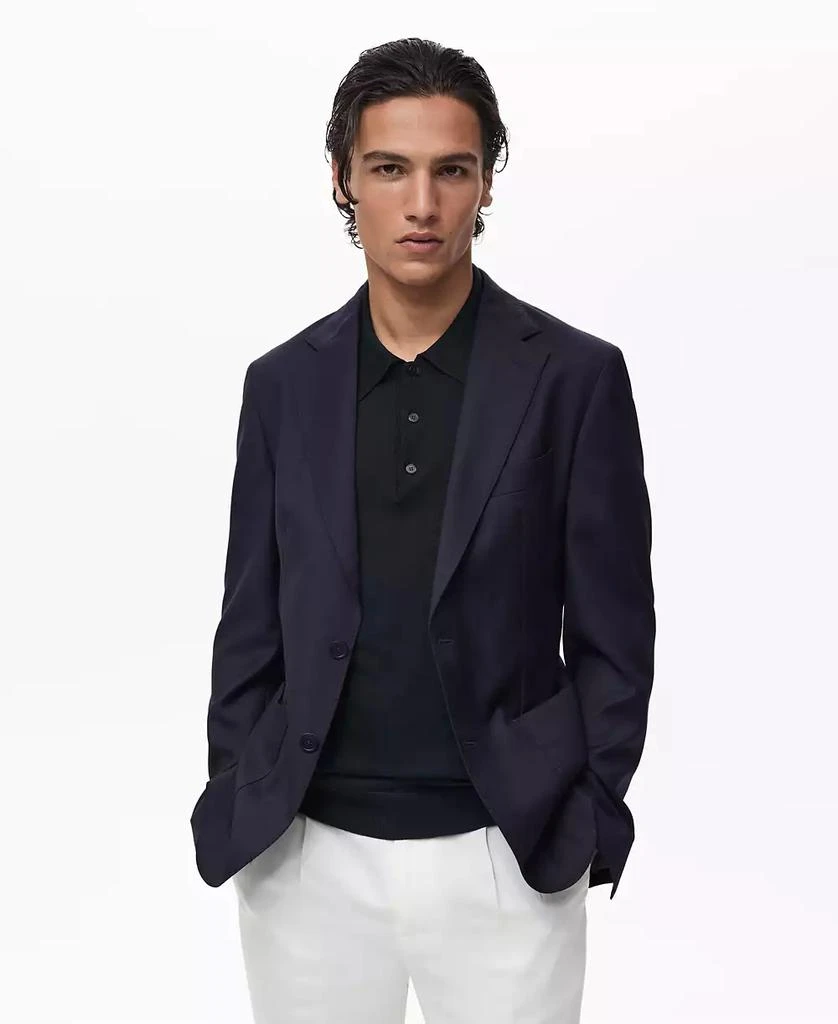 Mango Men's Virgin Wool Slim Fit Blazer 1