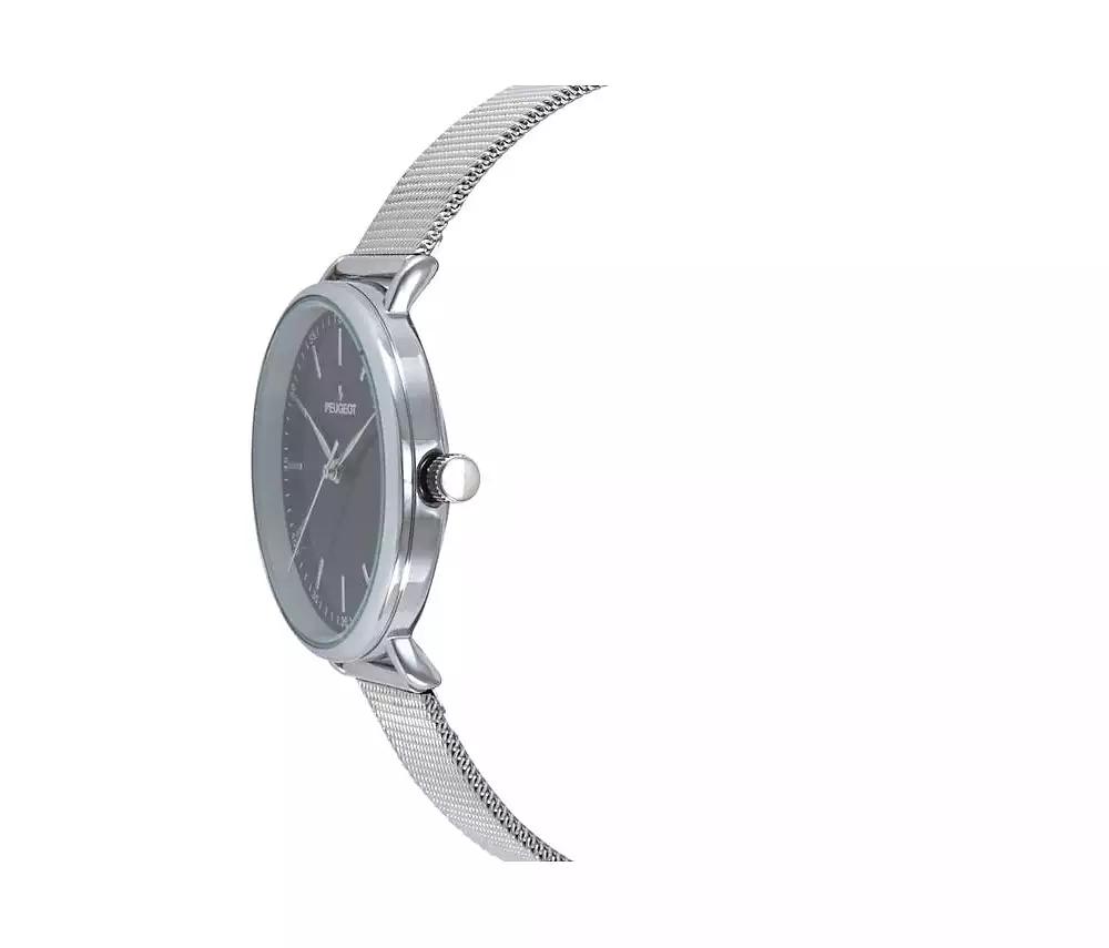 Peugeot Women's 30mm Black Sleek Stainless Steel Mesh Band Watch