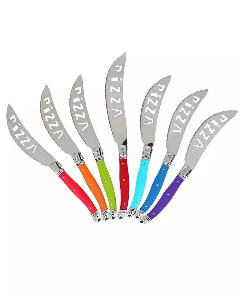 French Home 7 Piece Laguiole Pizza Knife Set, Rainbow Colors 2