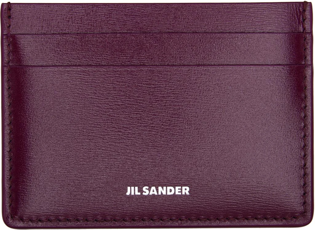 Jil Sander Burgundy Credit Card Holder