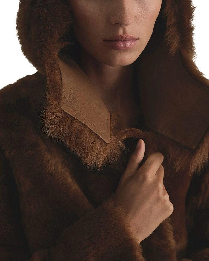 REISS Laure Hooded Shearling Jacket 5