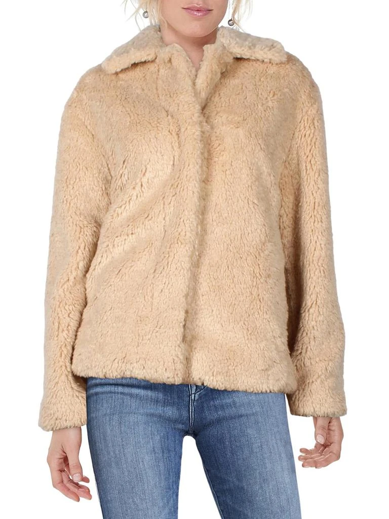 Vince Womens Faux Fur Cold Weather Teddy Coat 1