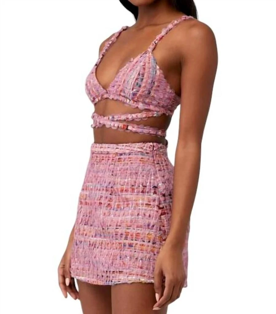 For Love & Lemons Celine Bra Top In Pink 2