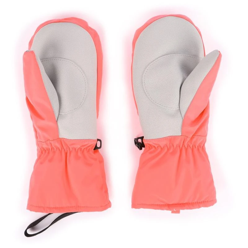 Poivre Blanc Love heart embroidery ski mittens in red 2