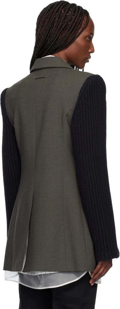Jean Paul Gaultier Khaki & Navy 'The Bi-Material Suit' Blazer 3