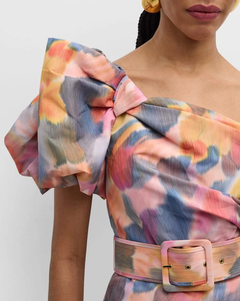 REBECCA VALLANCE Amaya Belted One-Shoulder Mini Dress 5