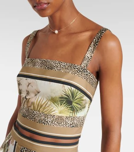 Elie Saab Printed cotton cropped top 4